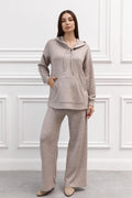 Beige ammesett DIANORA N med hettegenser og bukse for gravide