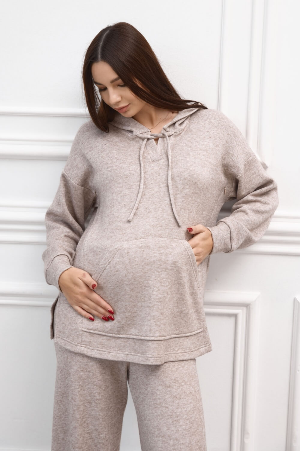 Beige hverdagssett for gravide og ammende kvinner DIANORA N