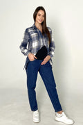 gravidjeans mom i blå for gravide