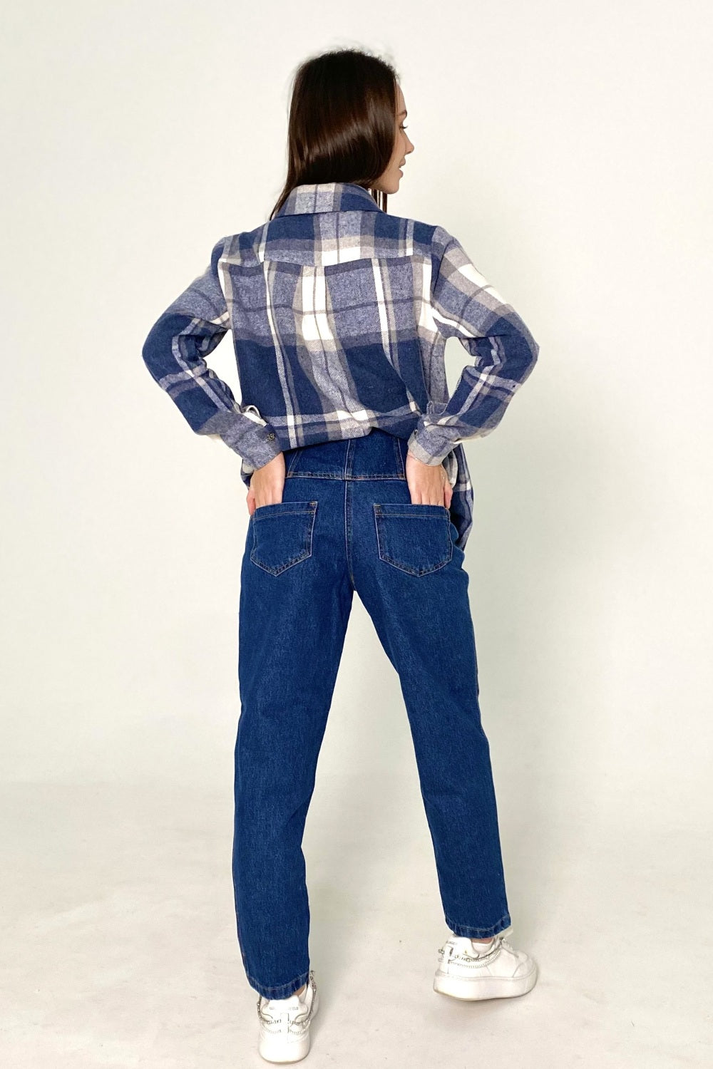 gravidjeans mom i blå for gravide