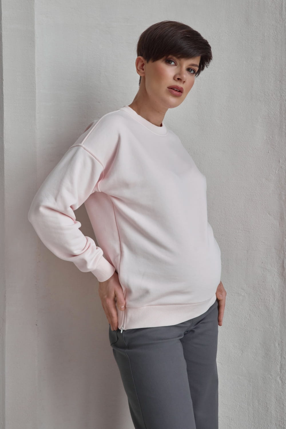 gravidgenser i pudderrosa for gravide